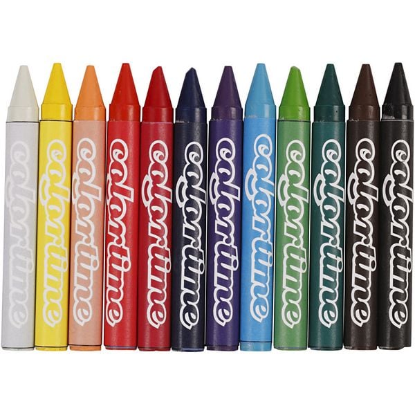 Produktbild: Creativ Company Colortime Farbkreide, L 10 cm, Dicke 11 mm, sortierte Farben, 12 Stk