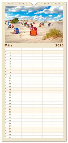 Produktbild: Familienplaner 2026 - NORDSEE-VERLIEBT mit 5 Spalten (Wandkalender, 21 x 45 cm) CALVENDO