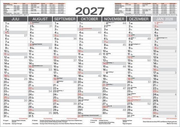 Produktbild: Tafelkalender A3 "Stabil" 2027