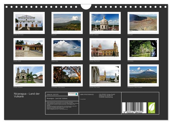 Produktbild: Nicaragua - Land der Vulkane (Wandkalender 2026 DIN A4 quer), CALVENDO Monatskalender