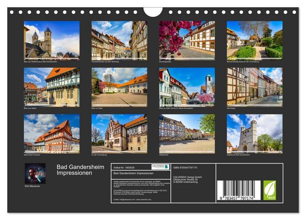 Produktbild: Bad Gandersheim Impressionen (Wandkalender 2026 DIN A4 quer), CALVENDO Monatskalender
