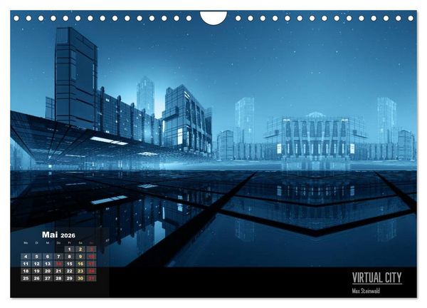 Produktbild: VIRTUAL CITY 2026 CH-Version (Wandkalender 2026 DIN A4 quer), CALVENDO Monatskalender