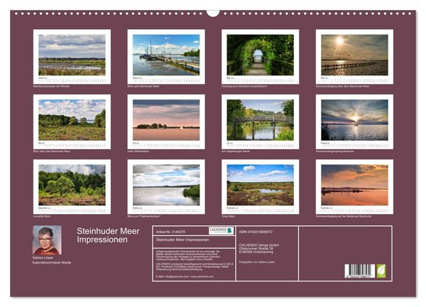 Produktbild: Steinhuder Meer Impressionen (Wandkalender 2026 DIN A2 quer), CALVENDO Monatskalender