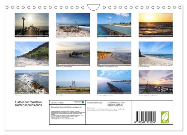 Produktbild: Ostseebad Wustrow K&uuml;stenimpressionen (Wandkalender 2027 DIN A4 quer), CALVENDO Monatskalender
