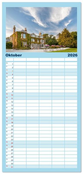 Produktbild: Familienplaner 2026 - Eine Reise durch S&uuml;dengland mit 5 Spalten (Wandkalender, 21 x 45 cm) CALVENDO