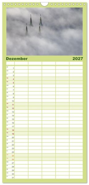 Produktbild: Familienplaner 2027 - Oberfranken aus der Vogelperspektive mit 5 Spalten (Wandkalender, 21 x 45 cm) CALVENDO