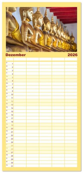 Produktbild: Familienplaner 2026 - BANGKOK Hauptstadt von Thailand mit 5 Spalten (Wandkalender, 21 x 45 cm) CALVENDO