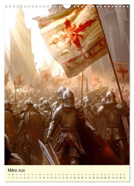 Produktbild: Drachen Ritter Burgen (Wandkalender 2026 DIN A3 hoch), CALVENDO Monatskalender