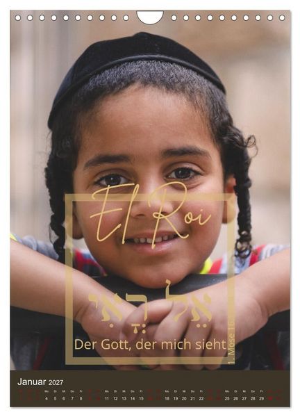 Produktbild: Israel und hebr&auml;ische Namen Gottes (Wandkalender 2027 DIN A4 hoch), CALVENDO Monatskalender