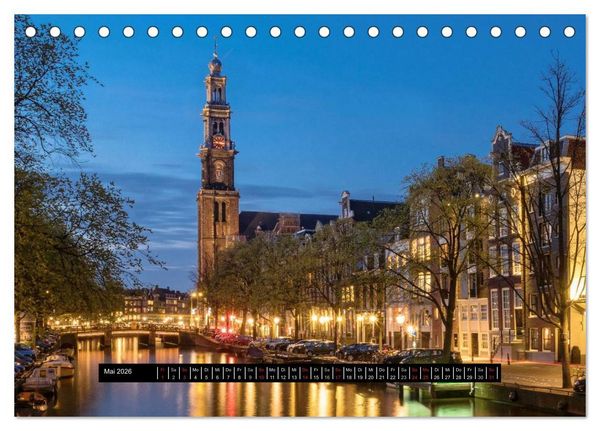 Produktbild: Amsterdam - Impressionen aus dem Grachtengordel (Tischkalender 2026 DIN A5 quer), CALVENDO Monatskalender