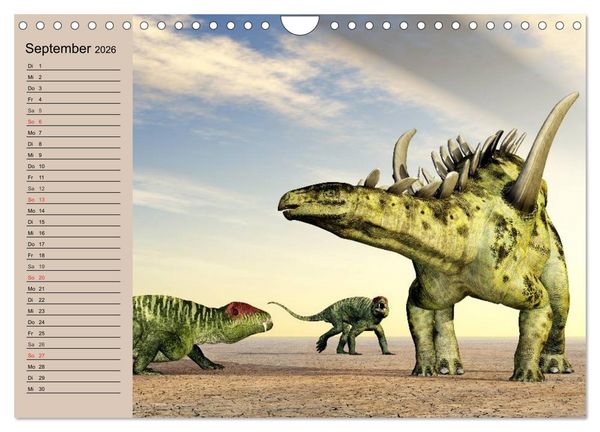 Produktbild: Dinosaurier. Urzeitliche Giganten (Wandkalender 2026 DIN A4 quer), CALVENDO Monatskalender