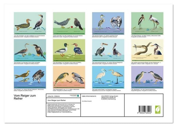 Produktbild: Vom Reiger zum Reiher (hochwertiger Premium Wandkalender 2026 DIN A2 quer), Kunstdruck in Hochglanz