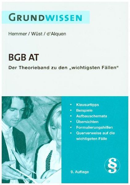 Grundwissen BGB AT, Paperback von Karl-Edmund Hemmer,Achim Wüst,Clemens d'Alquen; Hemmer/Wüst