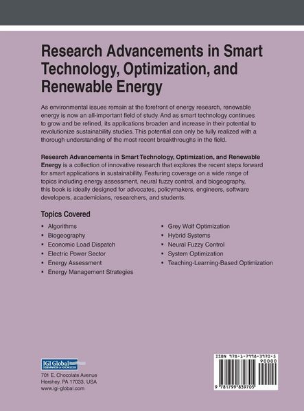 Produktbild: Research Advancements in Smart Technology, Optimization, and Renewable Energy