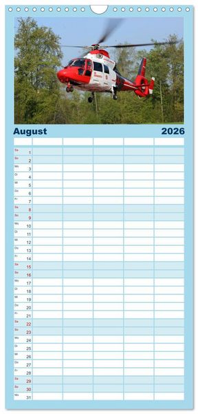 Produktbild: Familienplaner 2026 - Helikopter in der Luft 2.0 mit 5 Spalten (Wandkalender, 21 x 45 cm) CALVENDO