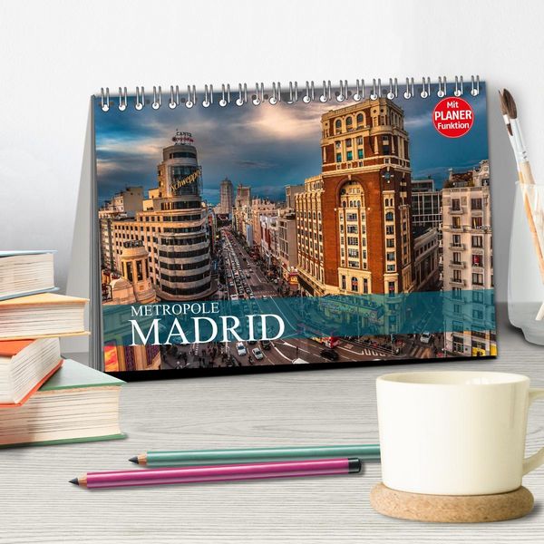 Produktbild: Metropole Madrid (Tischkalender 2026 DIN A5 quer), CALVENDO Monatskalender