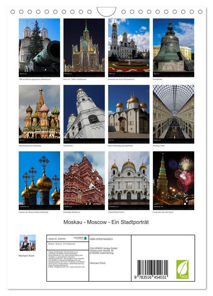 Produktbild: Moskau - Moscow - Ein Stadtportr&auml;t (Wandkalender 2026 DIN A4 hoch), CALVENDO Monatskalender