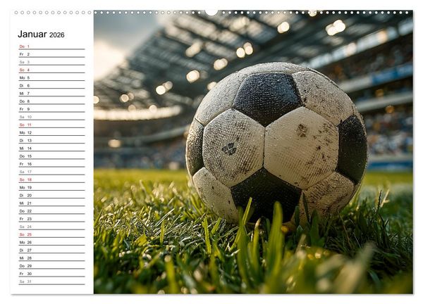 Produktbild: Fu&szlig;ball Kalender - Das Spiel unseres Lebens (hochwertiger Premium Wandkalender 2026 DIN A2 quer), Kunstdruck in Hochglanz