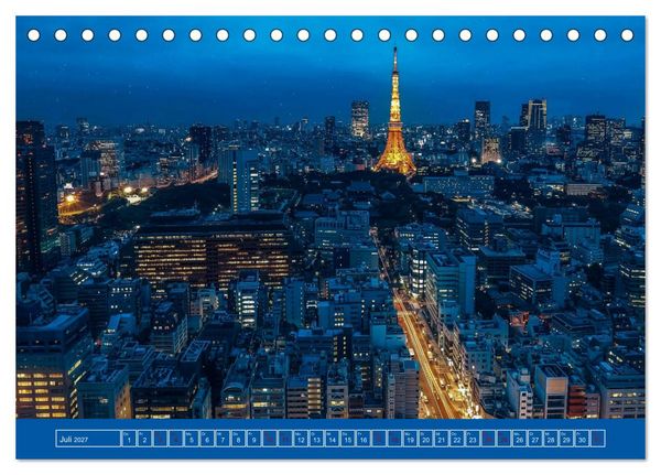 Produktbild: Metropolen - Asiens sch&ouml;nste St&auml;dte bei Nacht (Tischkalender 2027 DIN A5 quer), CALVENDO Monatskalender