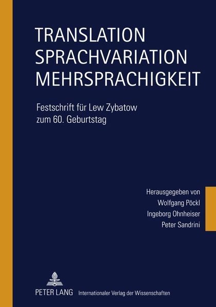 Produktbild: Translation &ndash; Sprachvariation &ndash; Mehrsprachigkeit