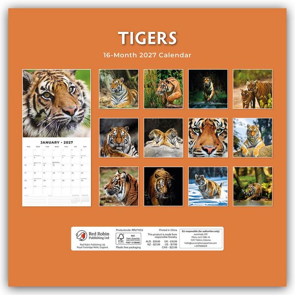 Produktbild: Tigers &ndash; Tiger 2027 &ndash; 16-Monatskalender