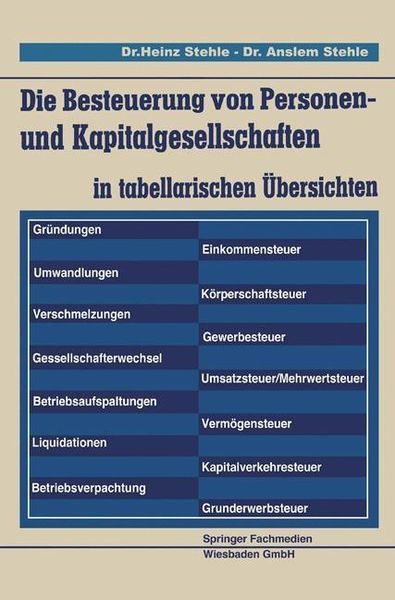 Produktbild: Die Besteuerung von Personen- und Kapitalgesellschaften