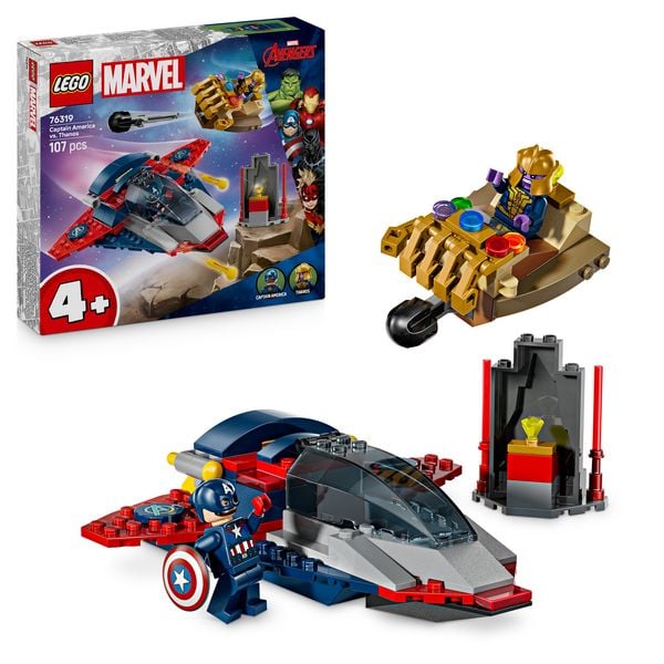LEGO ǀ Marvel 76319 Captain America vs. Thanos, Superhelden Spielzeug