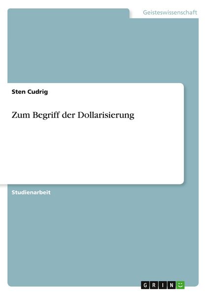 Produktbild: Zum Begriff der Dollarisierung