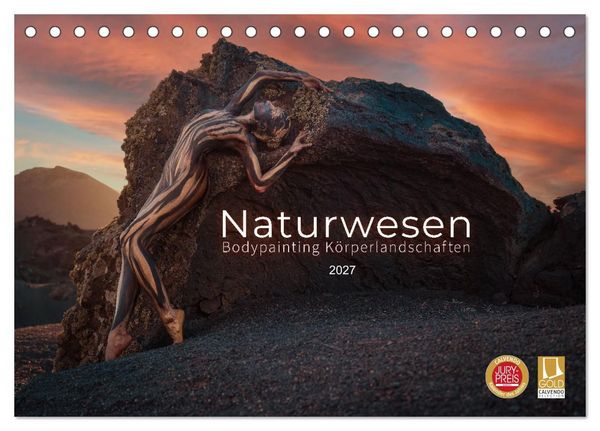 Produktbild: Naturwesen - Bodypainting K&ouml;rperlandschaften (Tischkalender 2027 DIN A5 quer), CALVENDO Monatskalender
