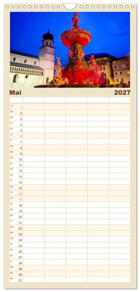 Produktbild: Familienplaner 2027 - Trient - Hauptstadt des Trentino mit 5 Spalten (Wandkalender, 21 x 45 cm) CALVENDO