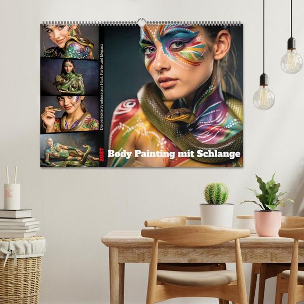 Produktbild: Body Painting mit Schlange (Wandkalender 2027 DIN A2 quer), CALVENDO Monatskalender