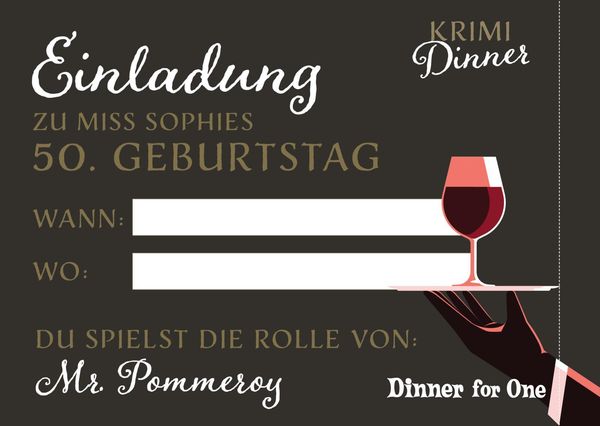 Krimi-Dinner-Buch: Dinner for One