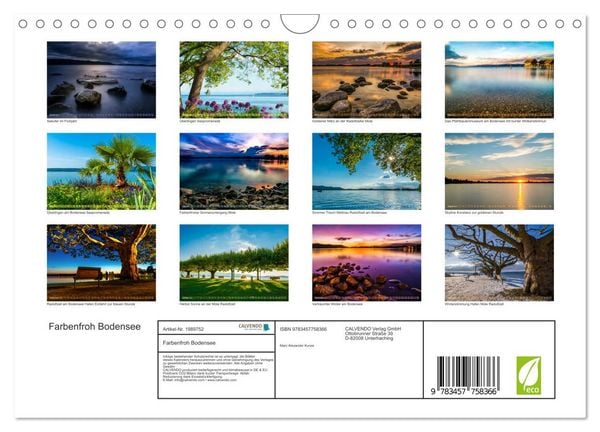 Produktbild: Farbenfroh Bodensee (Wandkalender 2026 DIN A4 quer), CALVENDO Monatskalender
