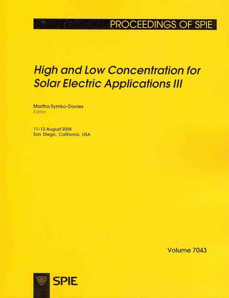 Produktbild: High and Low Concentration for Solar Electric Applications III