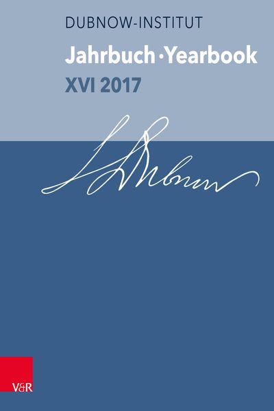 Produktbild: Jahrbuch des Dubnow-Instituts / Dubnow Institute Yearbook XVI/2017