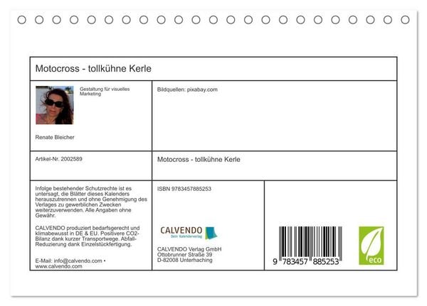 Produktbild: Motocross - tollk&uuml;hne Kerle (Tischkalender 2026 DIN A5 quer), CALVENDO Monatskalender