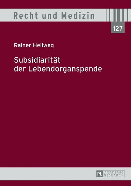Produktbild: Subsidiarit&auml;t der Lebendorganspende