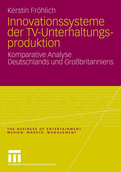 Produktbild: Innovationssysteme der TV-Unterhaltungsproduktion