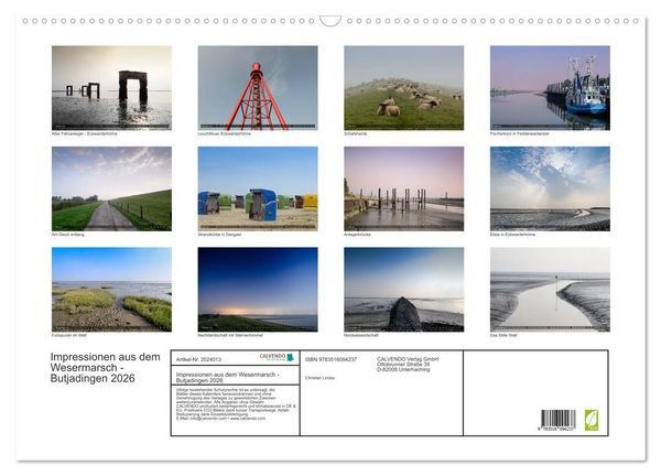 Produktbild: Impressionen aus dem Wesermarsch - Butjadingen 2026 (Wandkalender 2026 DIN A2 quer), CALVENDO Monatskalender