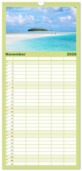 Produktbild: Familienplaner 2026 - S&uuml;dsee Inseln - Eine Reise ins Paradies mit 5 Spalten (Wandkalender, 21 x 45 cm) CALVENDO