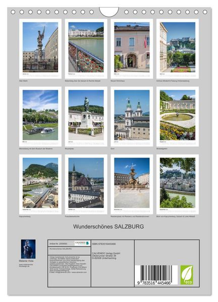 Produktbild: Wundersch&ouml;nes SALZBURG (Wandkalender 2026 DIN A4 hoch), CALVENDO Monatskalender