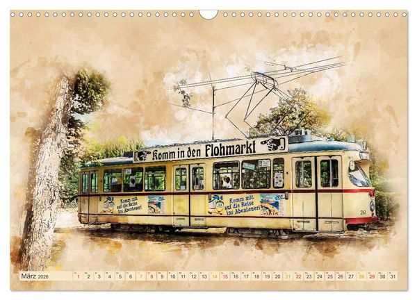 Produktbild: Stra&szlig;enbahn - Faszination auf R&auml;dern (Wandkalender 2026 DIN A3 quer), CALVENDO Monatskalender