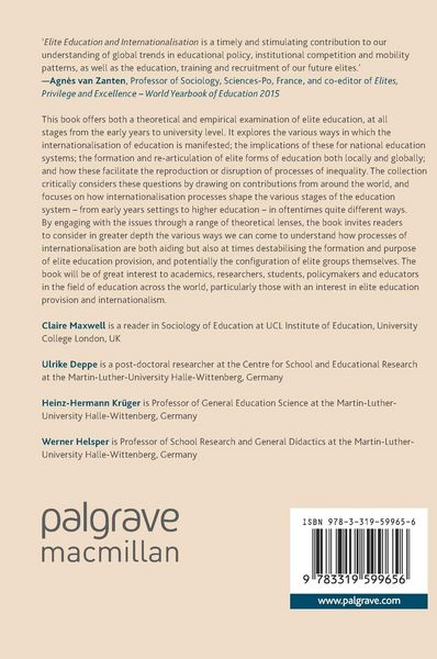 Produktbild: Elite Education and Internationalisation