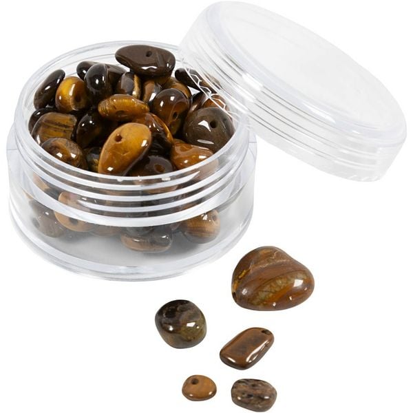 Produktbild: Creativ Company Kristallperlen, Tigerauge, D 7-12 mm, Lochgr&ouml;&szlig;e 1 mm, Braun, 63 Stk