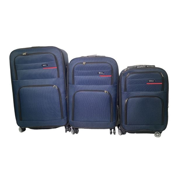 HTI-Living 3-teiliges Softkoffer-Set mit Teleskopstange und 4 Doppelrollen