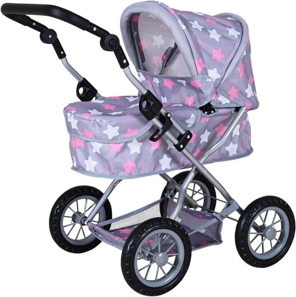 Produktbild: Knorrtoys 63444 - Puppenwagen First Grey Pink, klappbar, Schieber h&ouml;henverstellbar