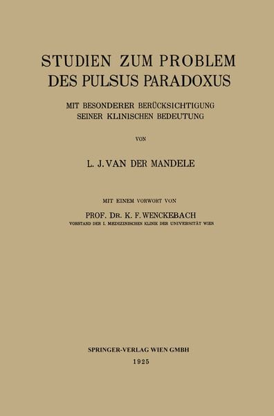 Produktbild: Studien zum Problem des Pulsus Paradoxus