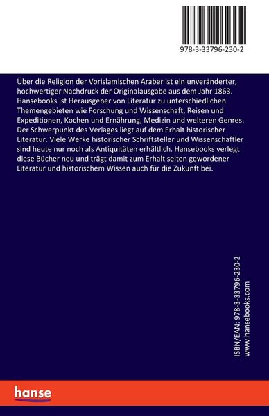 Produktbild: &Uuml;ber die Religion der Vorislamischen Araber