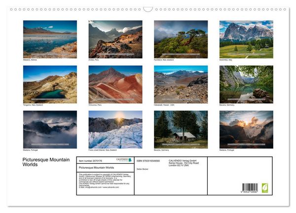 Produktbild: Picturesque Mountain Worlds (Wall Calendar 2026 DIN A2 landscape), CALVENDO 12 Month Wall Calendar