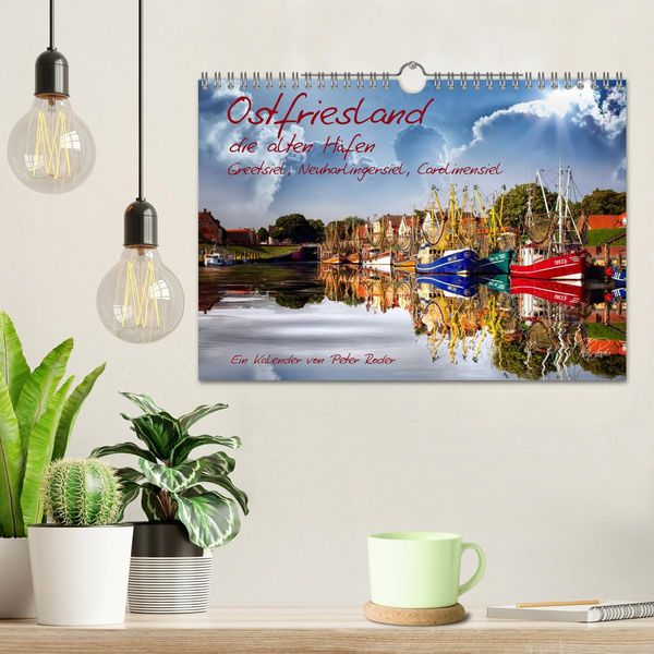 Produktbild: Ostfriesland, die alten H&auml;fen - Greetsiel, Neuharlingersiel, Carolinensiel (Wandkalender 2026 DIN A4 quer), CALVENDO Monatskalender